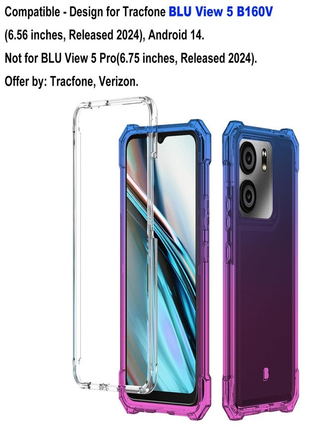 Ailiber Case for BLU View 5, BLU View 5 Phone Case with Screen Protector, Dual Layer Protection, Shockproof Corners TPU Bumper, Slim Silicone Cell Phone Cover for BLU View 5-Blue Pink - Image 2