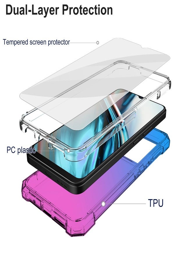 Ailiber Case for BLU View 5, BLU View 5 Phone Case with Screen Protector, Dual Layer Protection, Shockproof Corners TPU Bumper, Slim Silicone Cell Phone Cover for BLU View 5-Blue Pink - Image 3