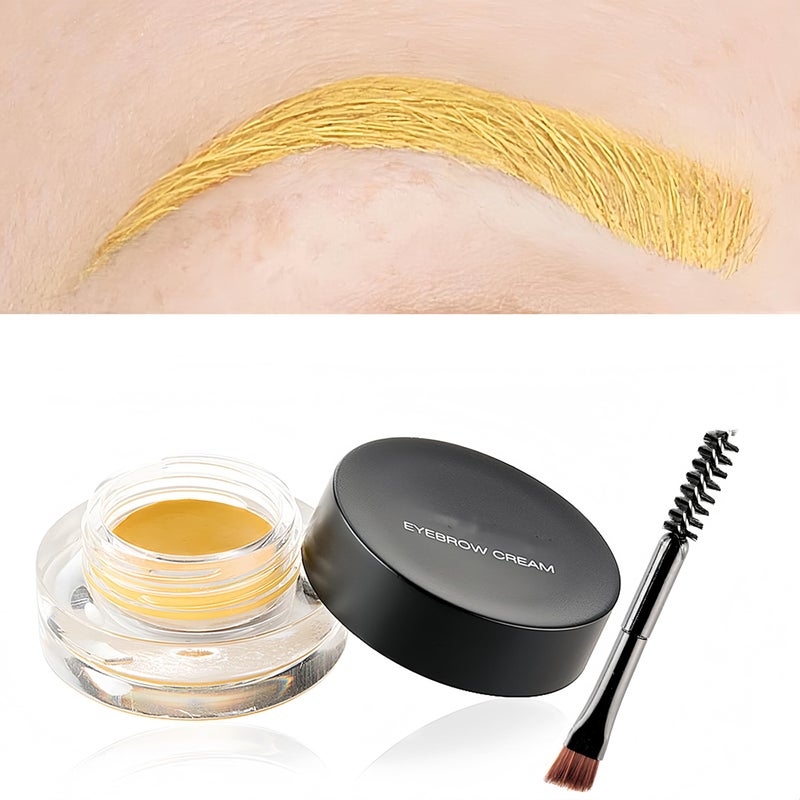 Melemando 12 Color Eyebrow Cream Colorful Smooth Eyebrow Pomade Gel Long Lasting Waterproof Eyeliner Gel Eye Brow Makeup Cosmetics with Eyebrow Brush (06 Daffodil) - Image 1