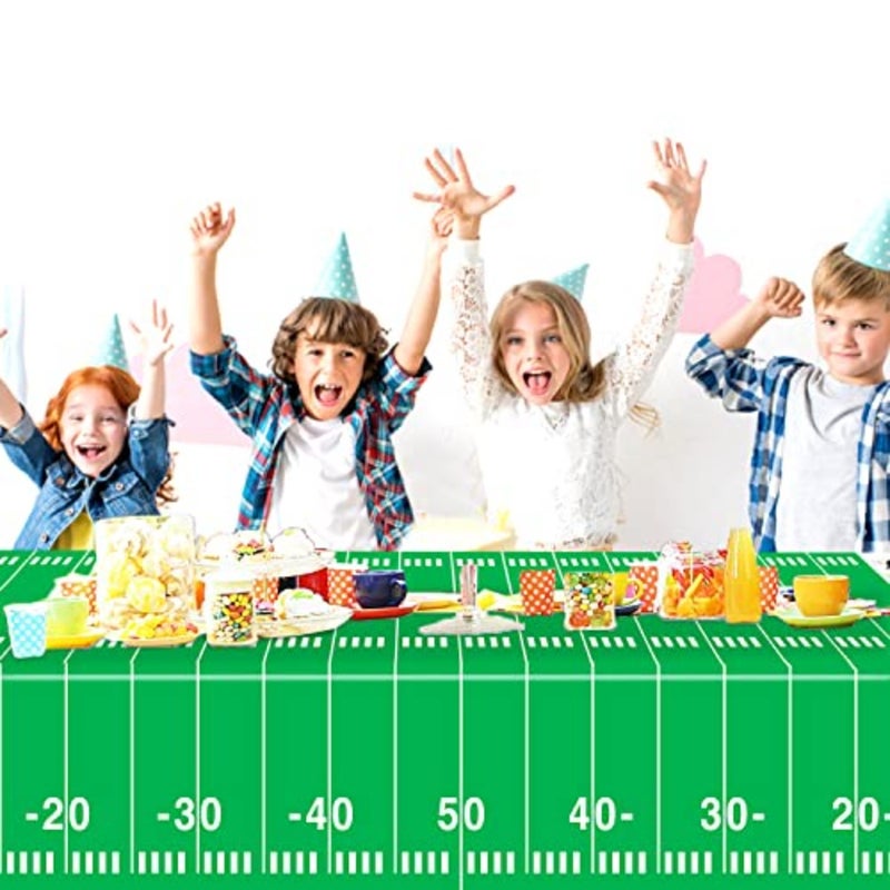3 Packs Party Football Tablecloth 54"x 108",Football Theme Plastic Touchdown Table Cover for Birthday Party Decorations Tailgate Football Party - Image 2