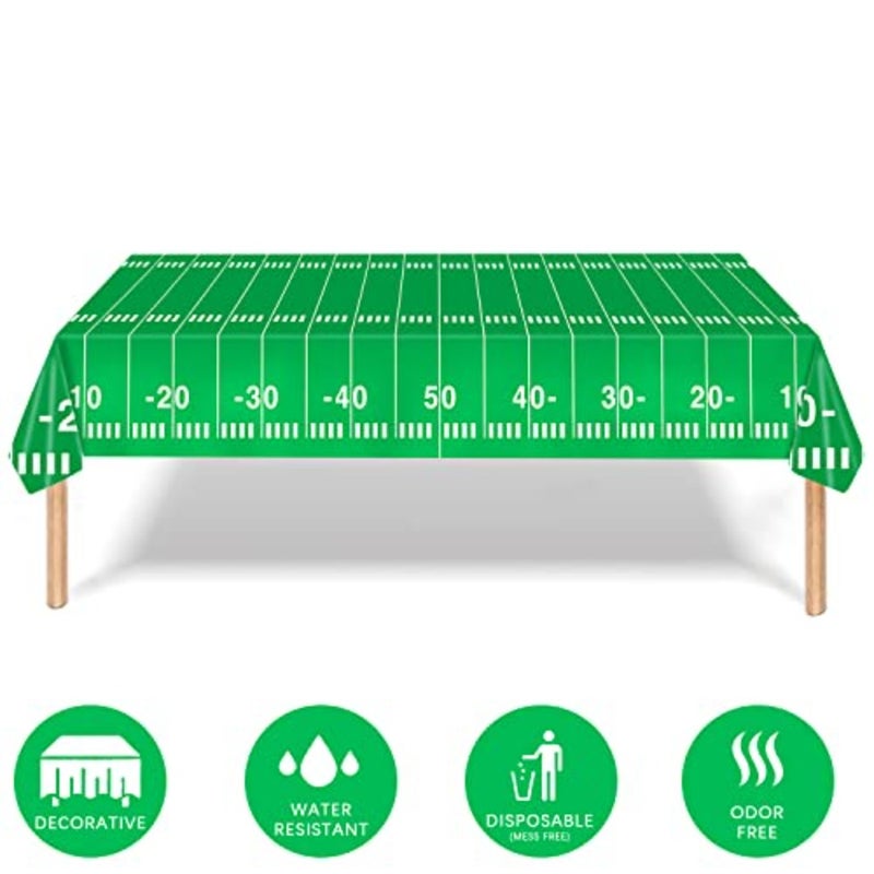 3 Packs Party Football Tablecloth 54"x 108",Football Theme Plastic Touchdown Table Cover for Birthday Party Decorations Tailgate Football Party - Image 5