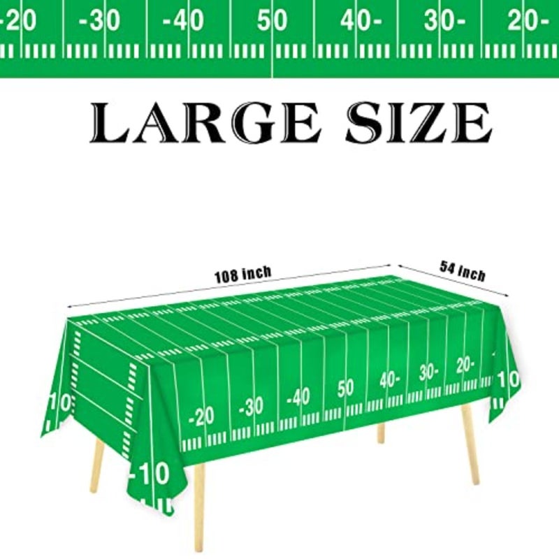 3 Packs Party Football Tablecloth 54"x 108",Football Theme Plastic Touchdown Table Cover for Birthday Party Decorations Tailgate Football Party - Image 3