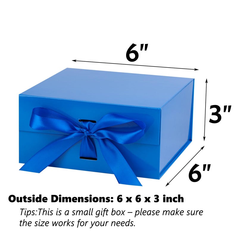 OEMVALATY Black Gift Box,6x6x3 Inches Gift Boxes with Lids for Presents with Magnetic Closure and Ribbon for Wedding,Storage,Birthday - Image 2