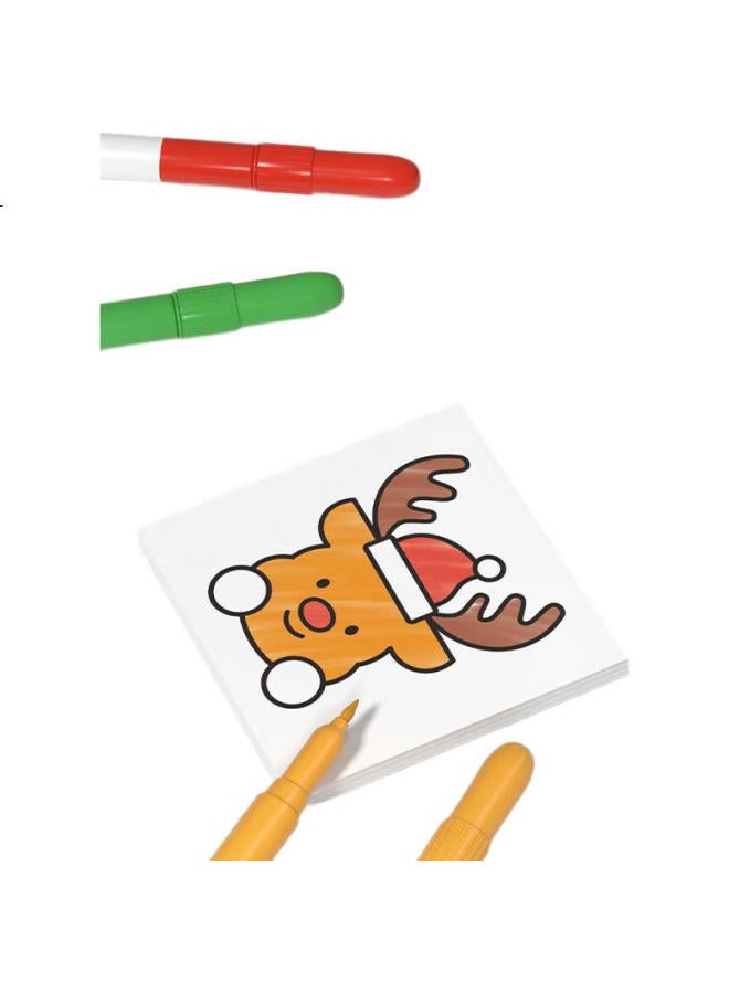 Time Science Shiguangxue Convenient Mini Coloring Books Set Of 6, 2-6 Years Old Children'S Doodle Picture Books, Mini Drawing Books, Watercolor Pen Drawing, Kindergarten Coloring Books, Sticky Notes, Multi-Themed Early Education Enlightenment Cognitive Drawing Books, Children'S Back-To Gift - Image 2