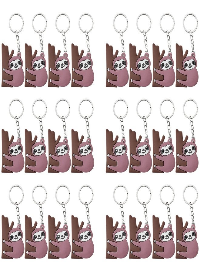 Elecrainbow 24 Pack Sloth Keyring Pack Party Favor for Sloth Lover, Guest Return Gift, Wild Animal Themed Party, Baby Shower, Birthday - Image 1