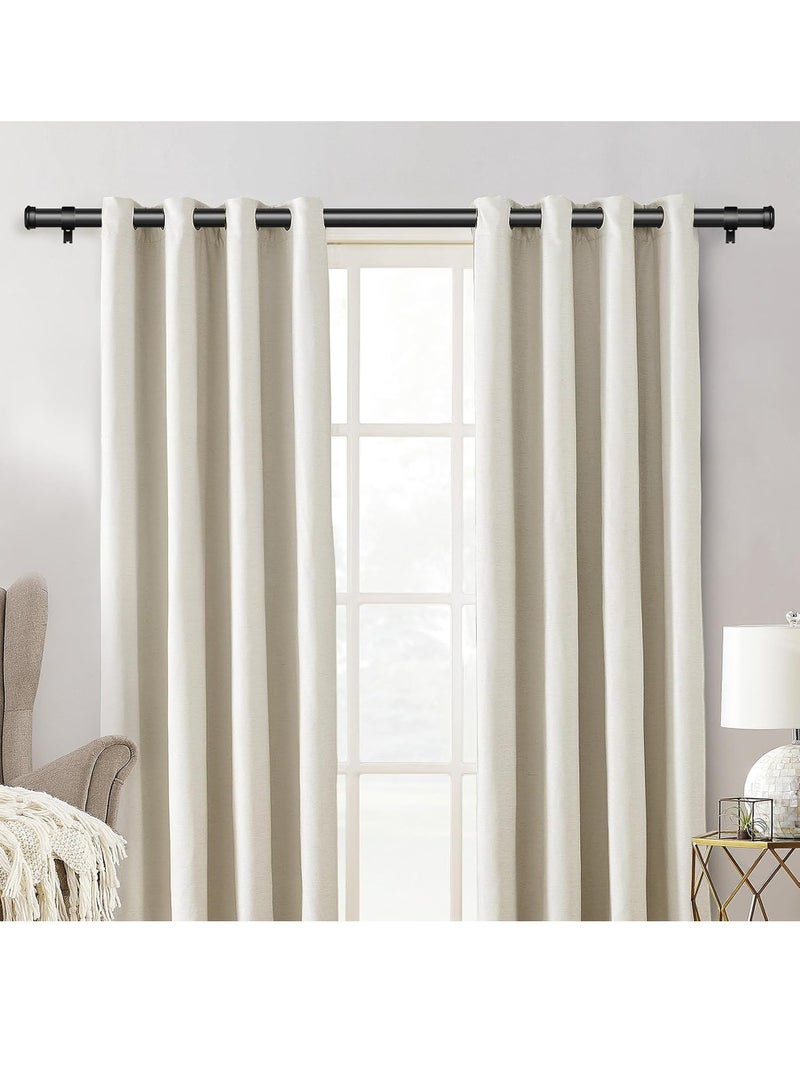 Uwals Heavy Duty Adjustable Black Curtain Rods 25MM for Windows Outdoor Farmhouse Bedroom Kitchen Living Room Easy Install - Image 2
