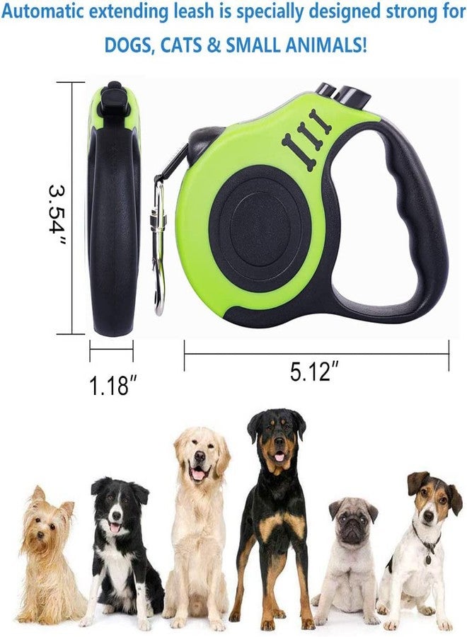 Gbivbe Retractable Green Dog Leash for Medium & Small Dogs & Cats - 16.5FT Tangle Free, Heavy Duty Walking Leash with Anti Slip Handle, Pause & Lock Strong Nylon Tape - Image 2