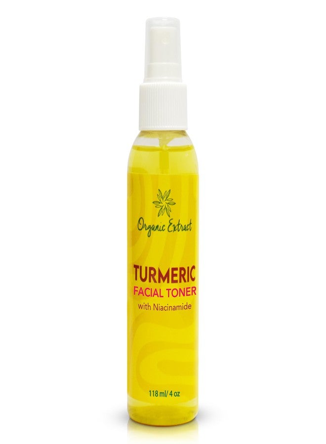 Organic Extract Turmeric Facial freshener - 4 fl oz / 118 ml - Skin Brightening Face freshener, Gently Removes Impurities - Skin Balancing & Pore-Reducing Toner - Hydrating Toner with Niacinamide - Image 1