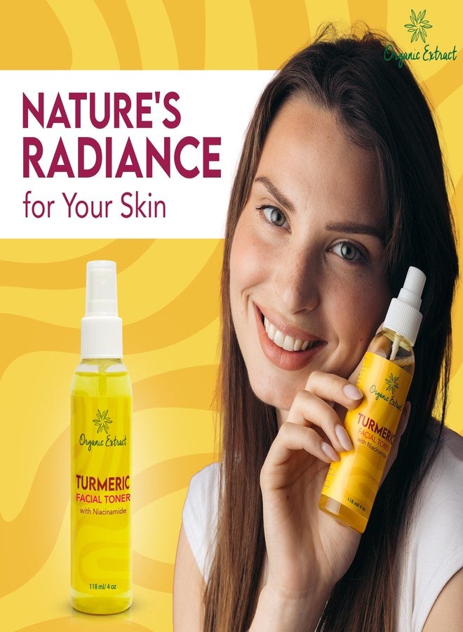 Organic Extract Turmeric Facial freshener - 4 fl oz / 118 ml - Skin Brightening Face freshener, Gently Removes Impurities - Skin Balancing & Pore-Reducing Toner - Hydrating Toner with Niacinamide - Image 5