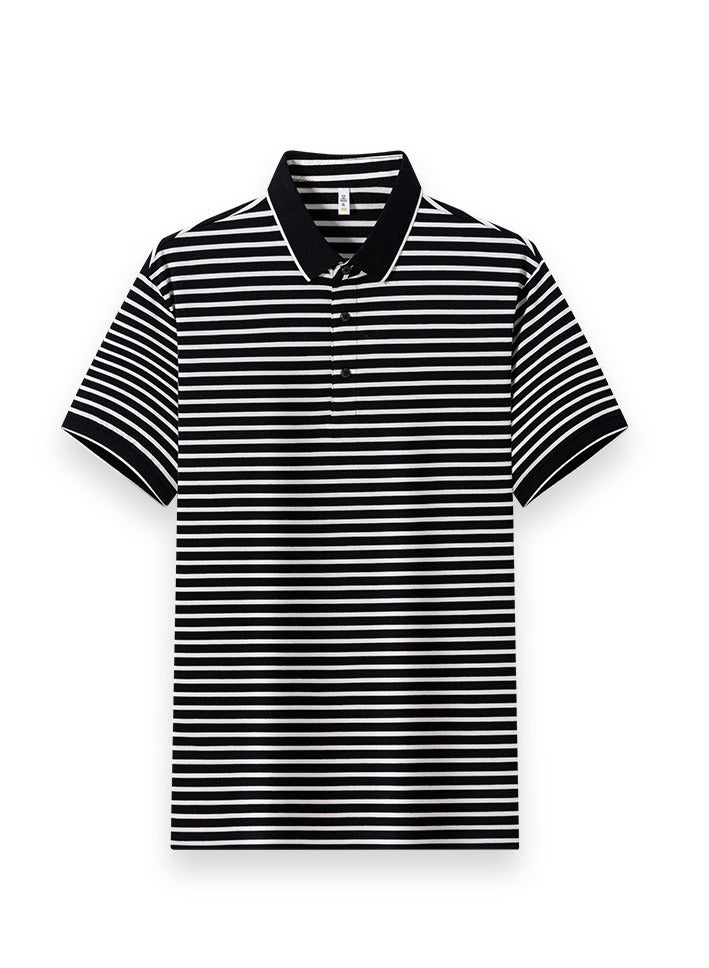 POLO Shirt Men's Short sleeved T-shirt New Fashion Casual Flip Leader - Image 1
