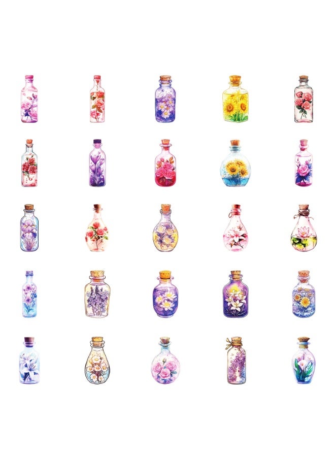 NIBEMINENT 50 Pcs The World Of Flowers Deco Kit Waterproof Stickers, High Definition Printing Bright Colors, Suitable for Laptop Skateboard Luggage Water Bottle Guitar DIY - Image 3