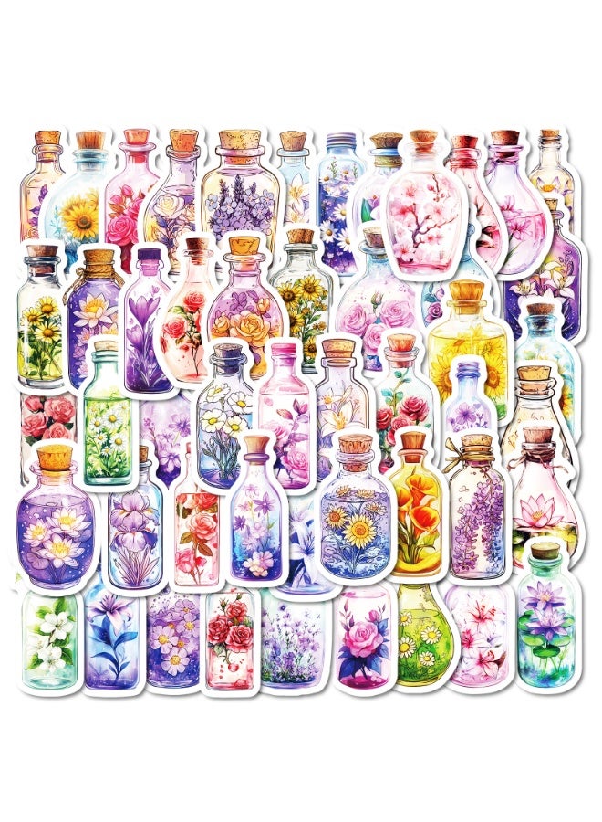 NIBEMINENT 50 Pcs The World Of Flowers Deco Kit Waterproof Stickers, High Definition Printing Bright Colors, Suitable for Laptop Skateboard Luggage Water Bottle Guitar DIY - Image 2