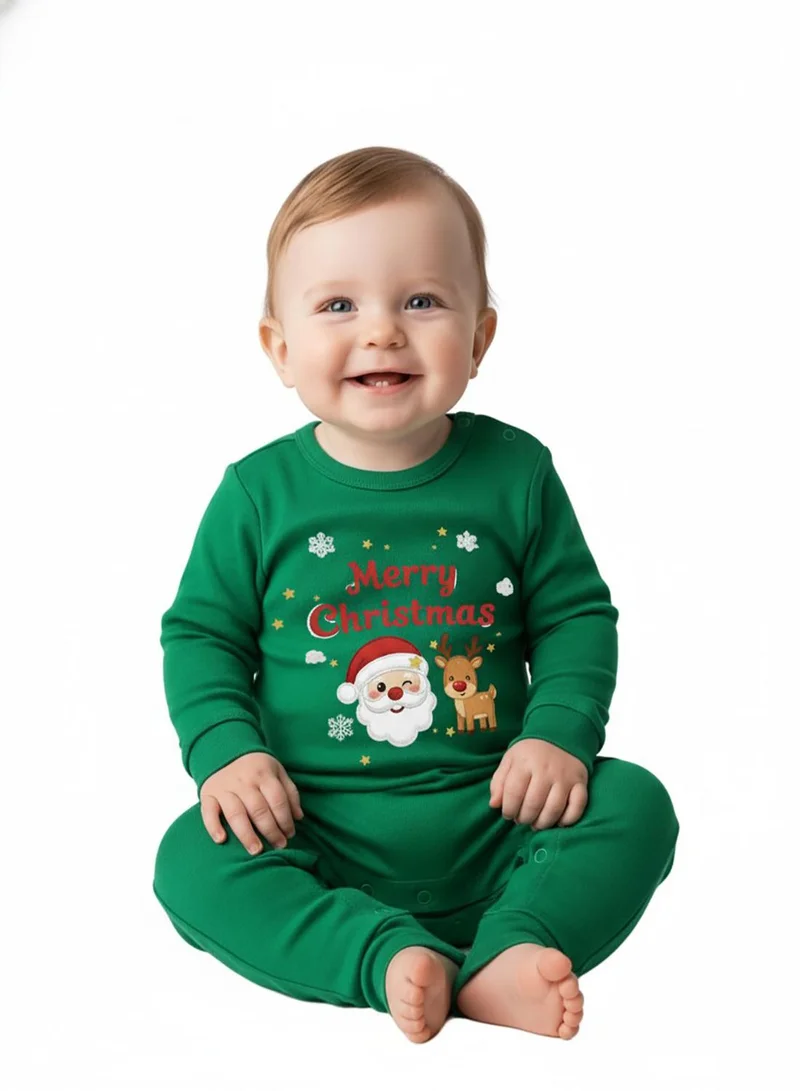 babyqlo Merry Christmas Santa and Reindeer Baby Romper
