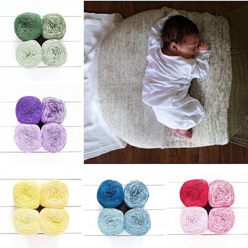 Revolution Fibers Baby Bloom Gradient Blanket Kit | 4 Balls Gradient Yarn, 50% Cotton & Viscose | Pattern Included | Revolution Fibers (Spring Leaf Green) - Image 3