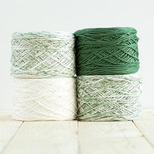 Revolution Fibers Baby Bloom Gradient Blanket Kit | 4 Balls Gradient Yarn, 50% Cotton & Viscose | Pattern Included | Revolution Fibers (Spring Leaf Green) - Image 4