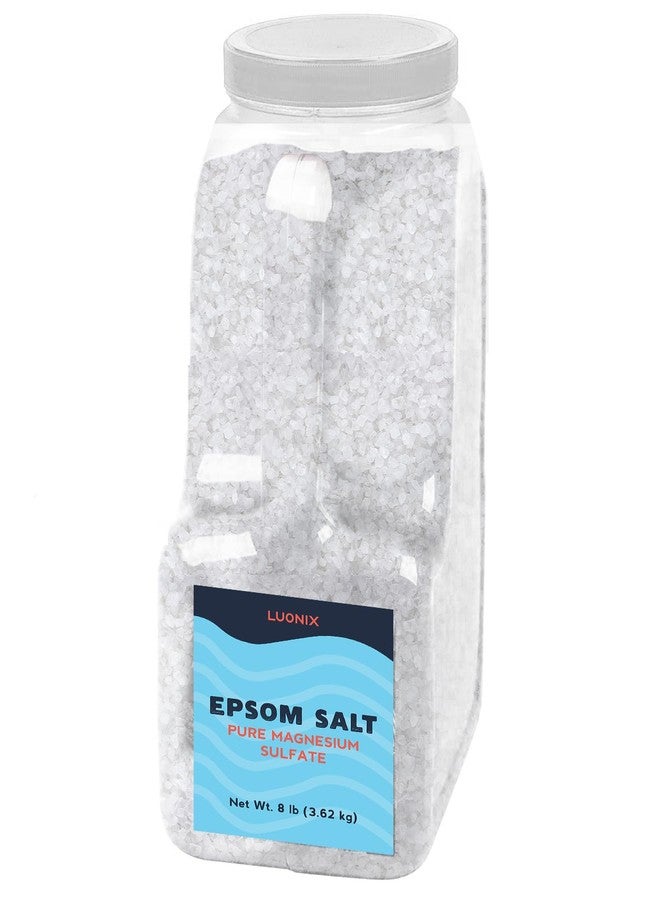 Luonix Epsom Salt, 8 lb, Bulk, Bath Soak, DIY Bath Bombs - Image 1