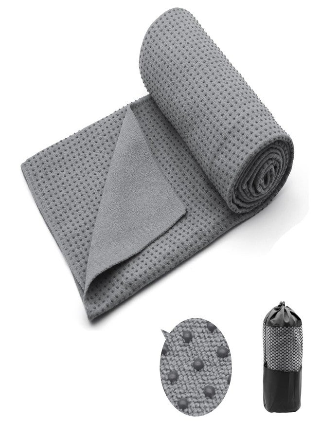 Eunzel Yoga Towel,Hot Yoga Mat Towel - Sweat Absorbent Non-Slip for Hot Yoga, Pilates and Workout 24" x72，Dark Gray - Image 1