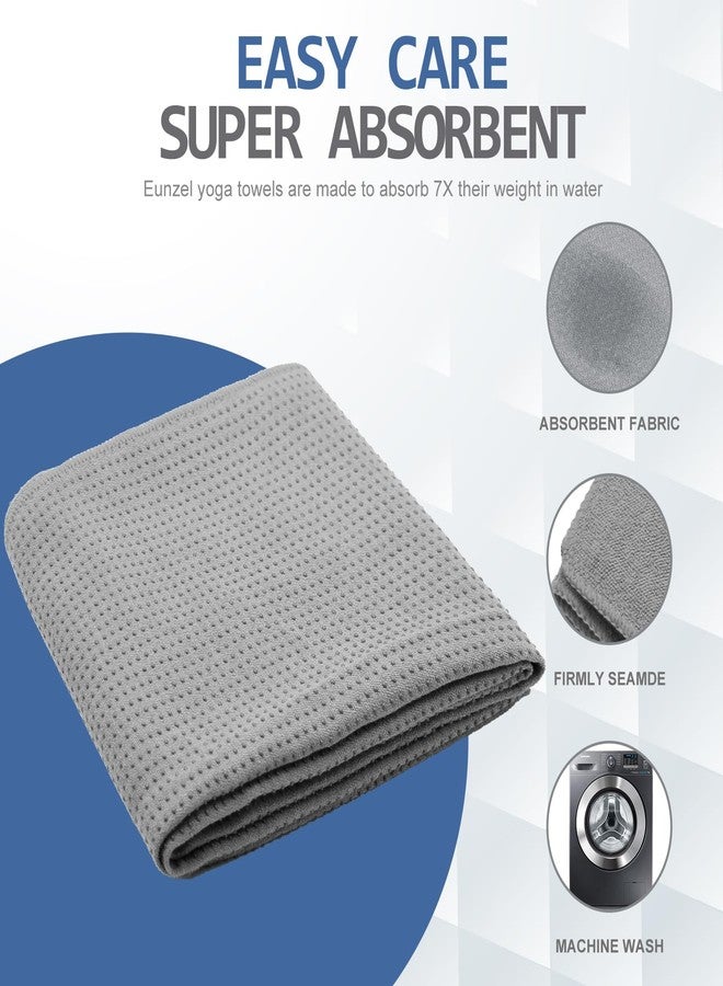 Eunzel Yoga Towel,Hot Yoga Mat Towel - Sweat Absorbent Non-Slip for Hot Yoga, Pilates and Workout 24" x72，Dark Gray - Image 4
