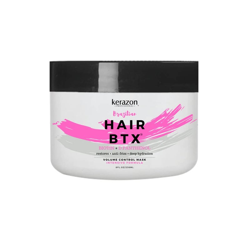KERAZON KERAZON Intensive Brazilian Hair Botox Treatment 8oz 236ml For All Hair Types, Thermal Activated Hair Mask Damaged Hair and Long Lasting Volume And Frizz Control. Packaging may vary. 