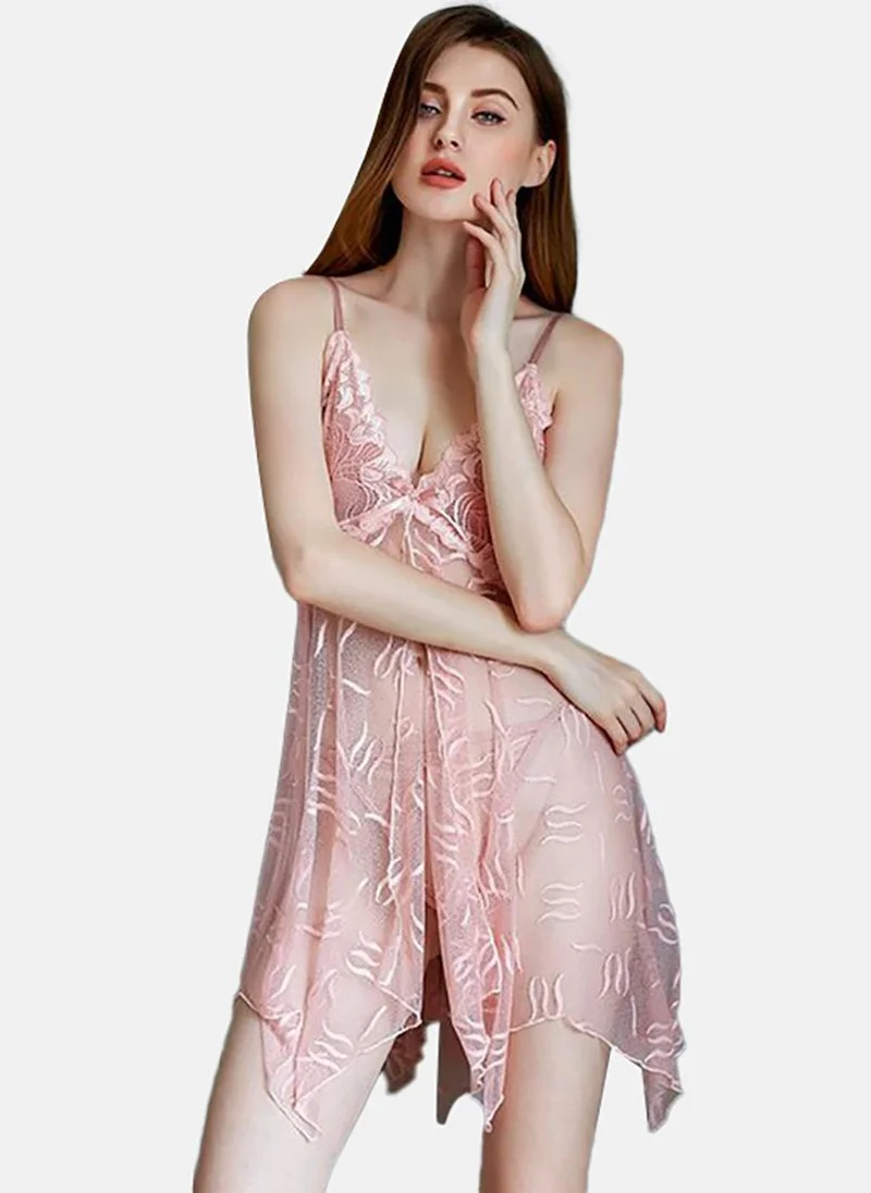 YUNIQEE Peach Solid Babydoll