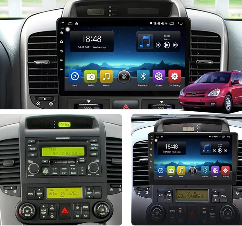 4k MRC android car screen for kia carnival model 2006 to 2014 with ahd reverse camera - Image 1