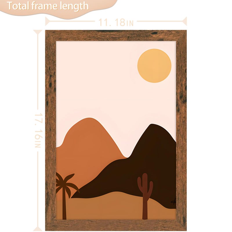 Picrit 10x16 Frame  Photo Frame for Wall Mounting Display  Brown - Image 2