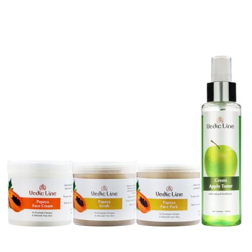 Vedic Line Vedicline Crystal Clear Skin Care Combo, With Papaya & Green Apple Extract For Healthy Glowing Skin, (Pack Of 4) 400 ml - Image 1