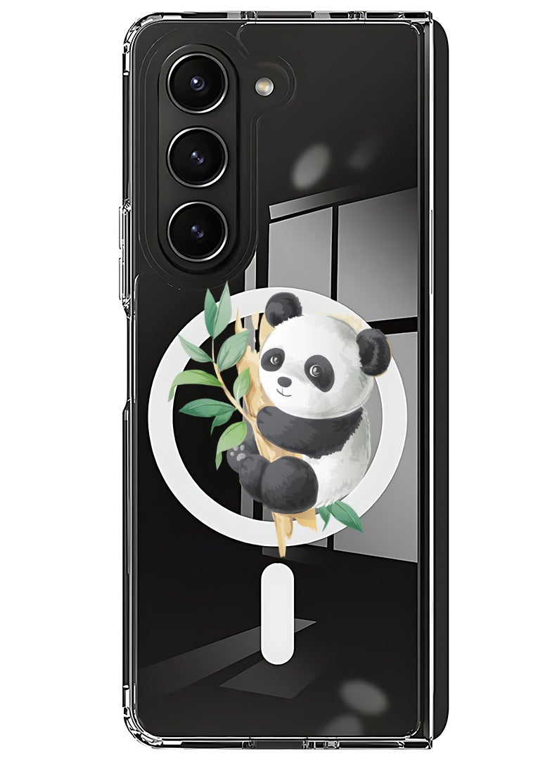 Theodor Magnetic Case for Samsung Galaxy Z Fold 6 Compatible with MagSafe Wireless Charging, Shockproof Phone Bumper Cover panda - Image 1