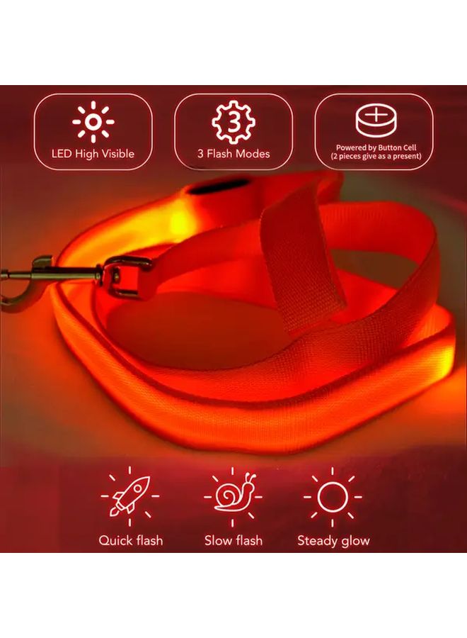 طوق كلب ليلي آمن مع ضوء LED أحمر فاتح وحزام وامض لزيادة الرؤية - Image 3