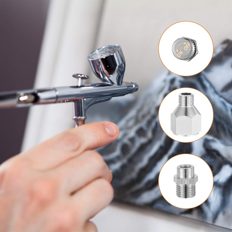 Hotop 13 Pieces Airbrush Adapter Set, Including Airbrush Adapter Kit Airbrush Quick Release Disconnect Fitting Connector Set for Air Compressor and Airbrush Hose - Image 5