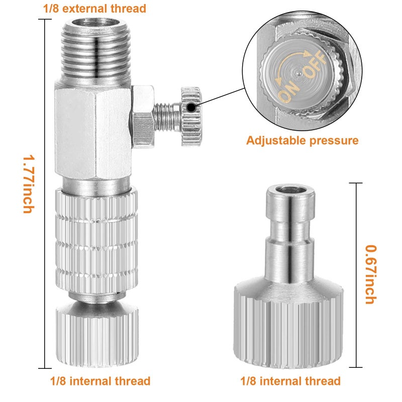 Hotop 13 Pieces Airbrush Adapter Set, Including Airbrush Adapter Kit Airbrush Quick Release Disconnect Fitting Connector Set for Air Compressor and Airbrush Hose - Image 3