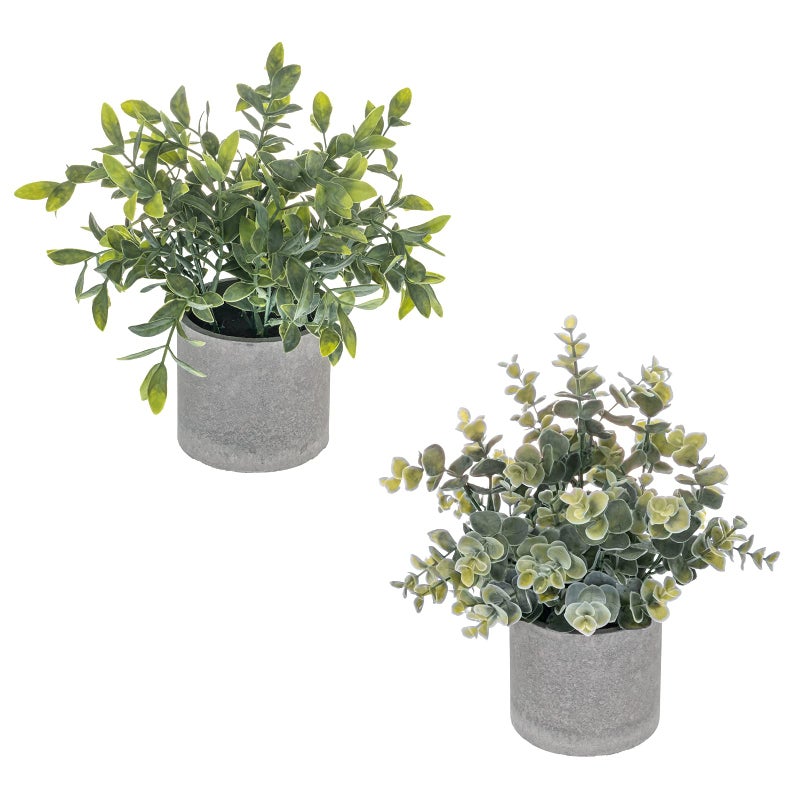 Lohoom Artificial Plants IndoorFake Potted PlantsArtificial Eucalyptus Plant for IndoorFarmhouseHome Decor Office Table Decor