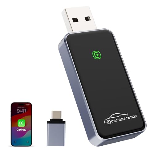 Yomikoo Wireless CarPlay Adapter for Apple iPhone - Convert Factory Wired to Wireless CarPlay Dongle, Plug & Play for iOS 10+ & Wired CarPlay Cars 2016+, USB & Type-C Port - Image 1