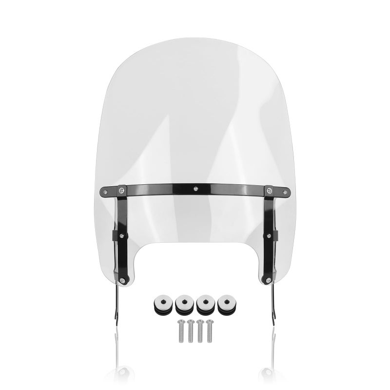 CHIFUN 188 Clear Windshield Windscreen Airflow Wind Deflector Replacement for Harley Fat Boy FLFB FLFBS 20182023 Motorcycle AccessoriesBlack Clamp