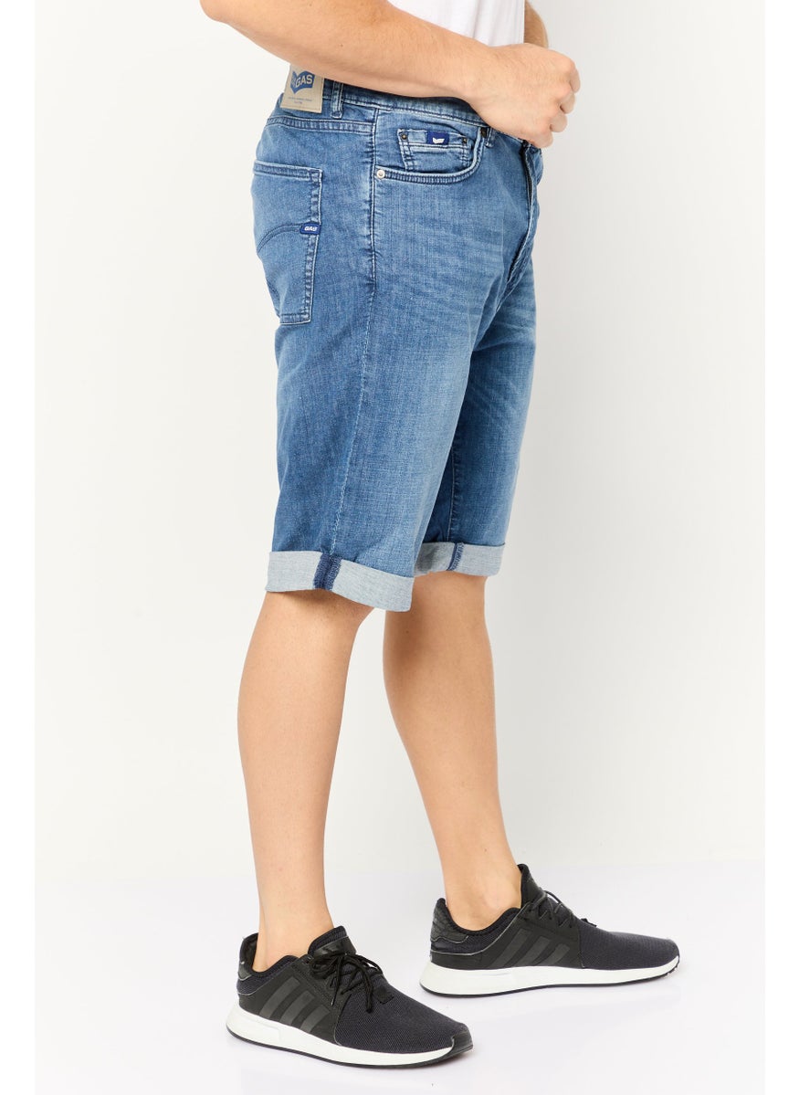 GAS Men Wash Denim Shorts, Blue  - Image 3