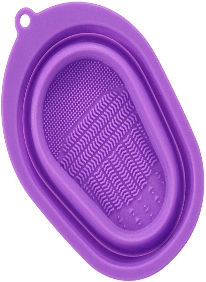 Hidak Portable Washing Tool Pad Foldable Soft Silicone Makeup Brush Cleaner Mat or Bowl Makeup Brush Cleaning Mat Portable Cleaning Tool for Brushes Powder Puffs and Sponges Travel Friendly - Image 1