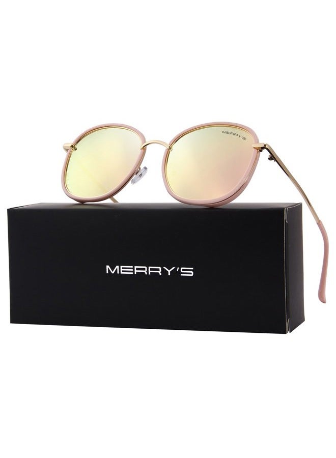 MERRY'S Polarized Sunglasses for Women Retro Oversized Goggles Sun Glasses Metal Temple S6108 (Pink, 53) - Image 5
