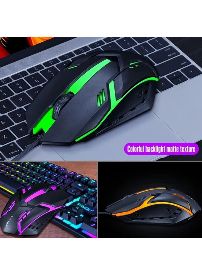 TF200 Ultra Thin Wired Keyboard Mouse Combo 104 Keys RGB Backlight USB Plug Play For PC Mac - Image 5