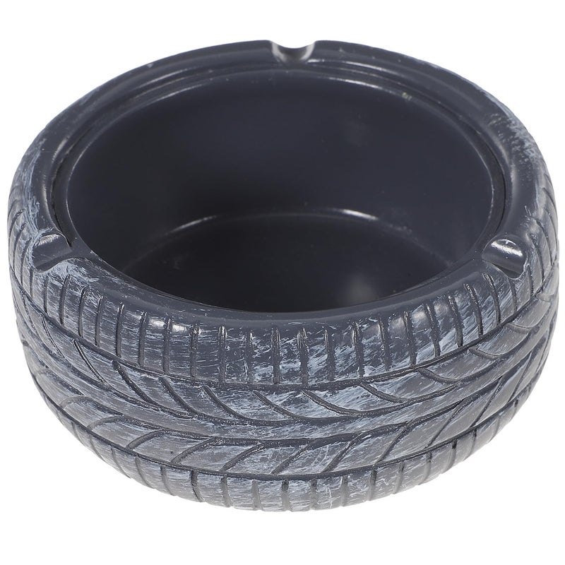 Creative Tire Shaped Resin Ashtray Black Gray Retro Indoor Outdoor Ash Holder - Image 2