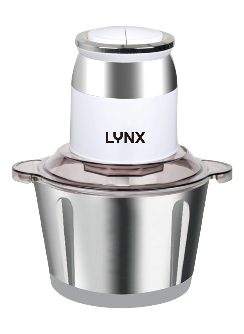 lynx Chopper for Vegetables and Meat – 2 Liters, 300W Powerful Copper Motor, Two Adjustable Speeds, Stainless Steel Bowl, Non-Slip Base, Safe & Quiet Operation, LY-CH-5002  - Image 1