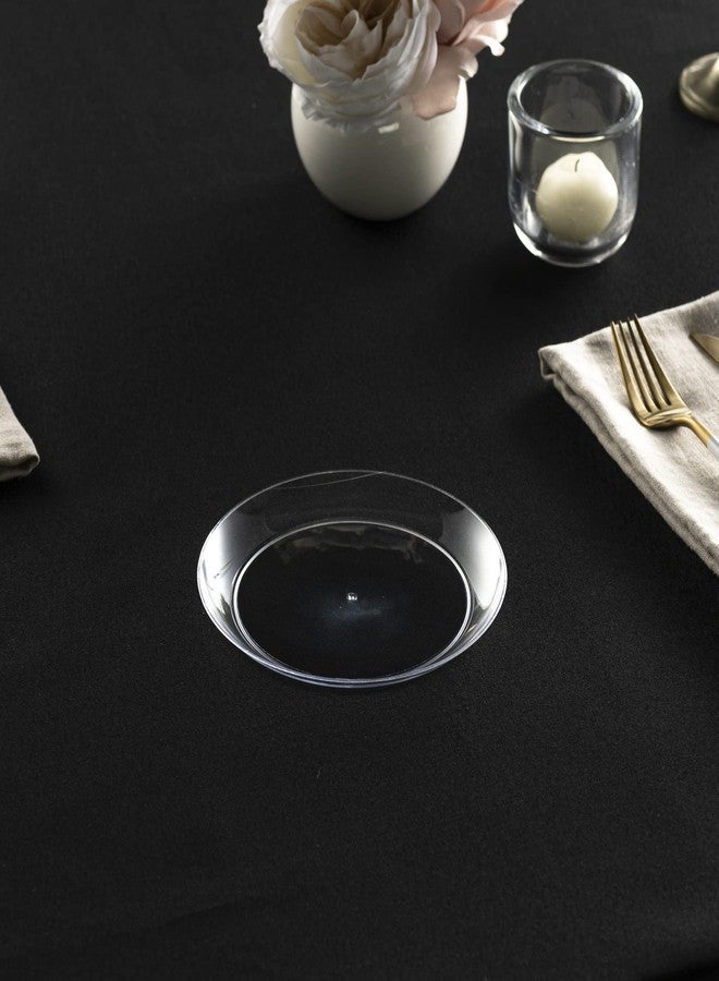 PLASTICPRO [6'' 40 عبوة] أطباق حلوى بلاستيكية صلبة ذات وزن ثقيل وشفافة فاخرة مقاس 6 بوصات - Image 2