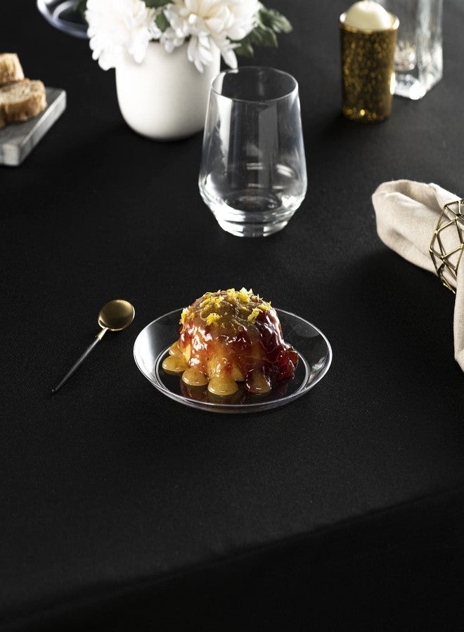 PLASTICPRO [6'' 40 عبوة] أطباق حلوى بلاستيكية صلبة ذات وزن ثقيل وشفافة فاخرة مقاس 6 بوصات - Image 3