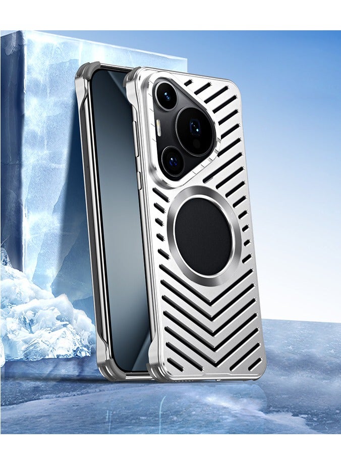 عام غطاء مغناطيسي لتبديد الحرارة مقاوم للسقوط - تصميم رفيع بدون إطار للرجال، متوافق مع هواوي بورا 70 برو. - Image 1