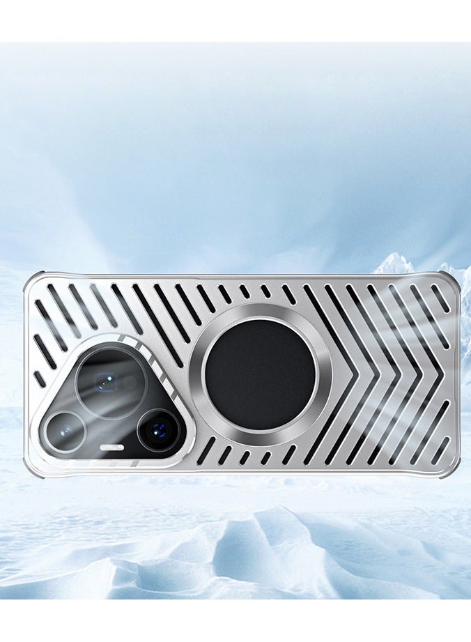 عام غطاء مغناطيسي لتبديد الحرارة مقاوم للسقوط - تصميم رفيع بدون إطار للرجال، متوافق مع هواوي بورا 70 برو. - Image 5