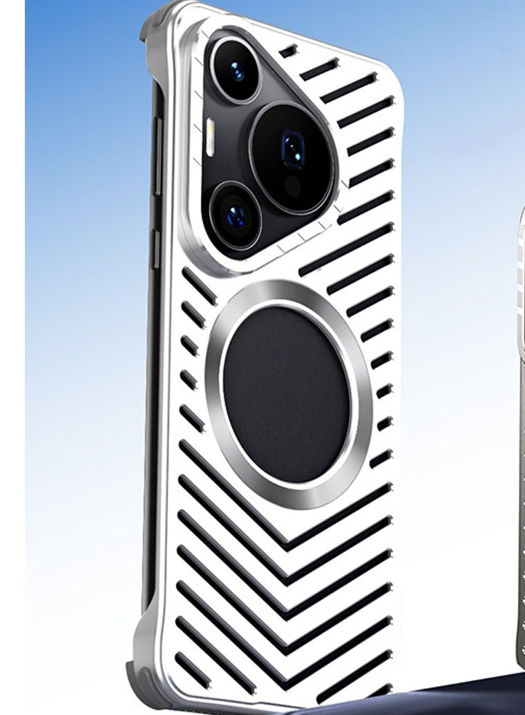 عام غطاء مغناطيسي لتبديد الحرارة مقاوم للسقوط - تصميم رفيع بدون إطار للرجال، متوافق مع هواوي بورا 70 برو. - Image 2