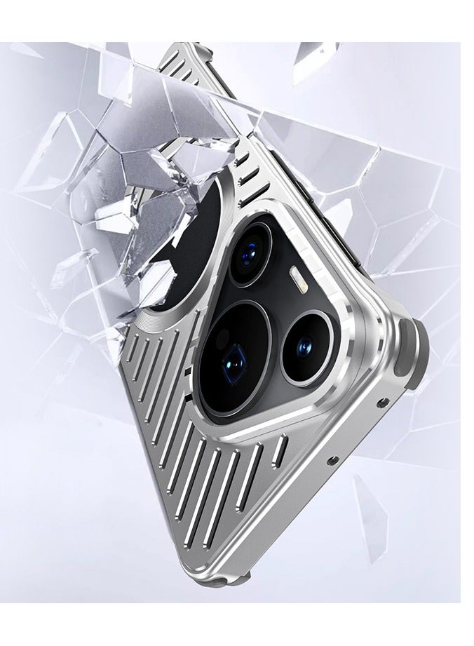 عام غطاء مغناطيسي لتبديد الحرارة مقاوم للسقوط - تصميم رفيع بدون إطار للرجال، متوافق مع هواوي بورا 70 برو. - Image 4