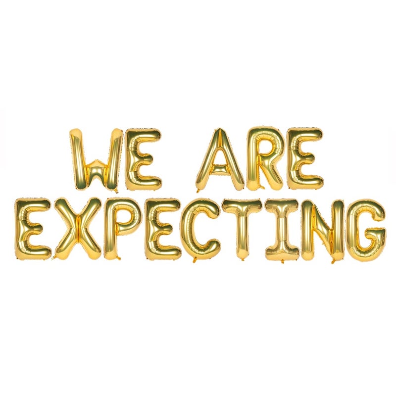 Atpata Funky Baby Shower Title Phrase Text Foil Balloons for Baby Announcement/Baby Shower Party Decoration (We are Expecting) - Image 4