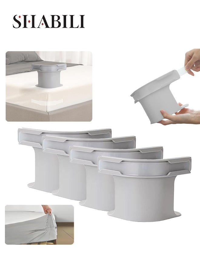 SHABILI Fitted Sheet Straps Bed Sheet Holder Straps 4-Pack Plastic Sheet Clips, Non-Slip Transparent Design Secures Corners, Easy No-Tool Install Fits All Mattress Sizes, Keeps Sheets Tight in Bedroom - Image 1