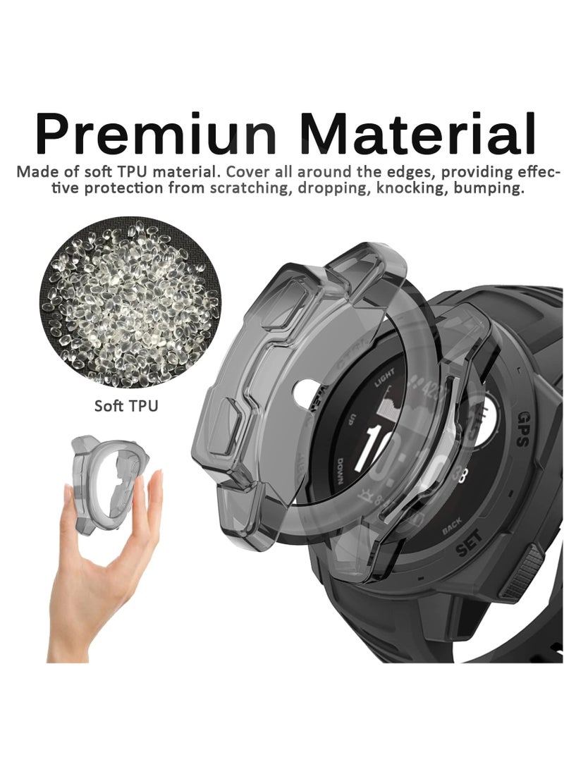 Zikra Cover Compatible with Garmin Instinct, Clear TPU Soft Rubber Replacement Case for Garmin Instinct, Ultra Slim Scratch Resistant, Easy Assembly, Perfect Fit (Clear Black) - Image 3