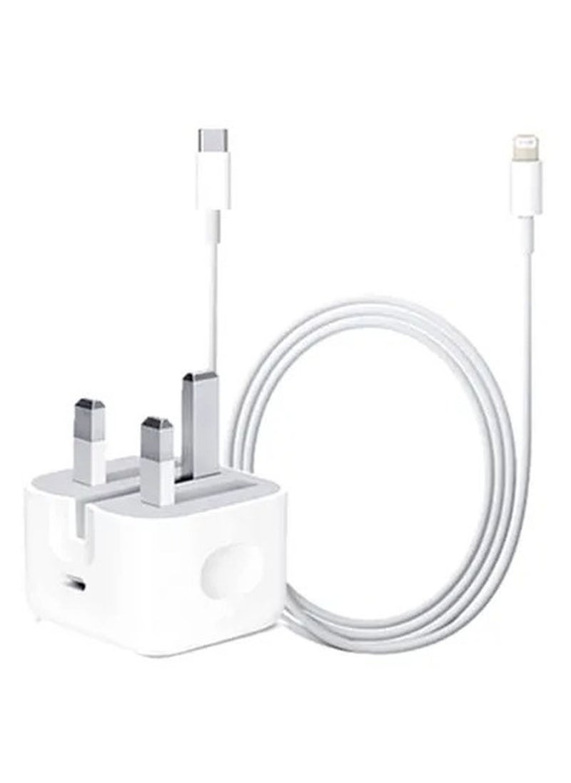 Generic - USB-C Power Adapter With Type-C To Lightning Cable White - Image 1